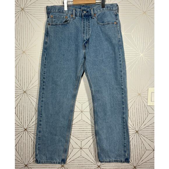 Levi’s 505 Regular Fit Men's Jeans Light Wash Denim Jeans 36x30 100% Cotton $70 - Picture 2 of 9